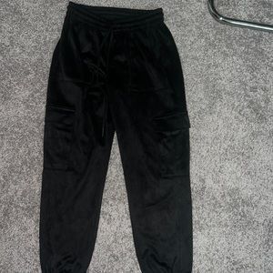 Zara black silk joggers